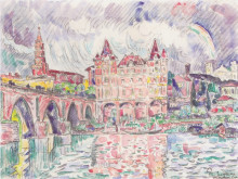 Копия картины "the look at montauban in rain" художника "синьяк поль"