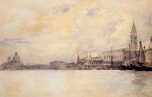 Репродукция картины "the entrance to the grand canal, venice" художника "синьяк поль"