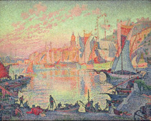 Копия картины "the port of saint tropez" художника "синьяк поль"