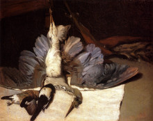 Репродукция картины "still life: heron with spread wings" художника "сислей альфред"