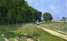 Копия картины "path near the parc de courances" художника "сислей альфред"