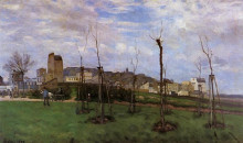 Репродукция картины "view of montmartre from the cite des fleurs" художника "сислей альфред"