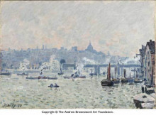 Копия картины "view of the thames charing cross bridge" художника "сислей альфред"
