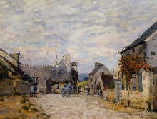 Копия картины "village street louveciennes" художника "сислей альфред"