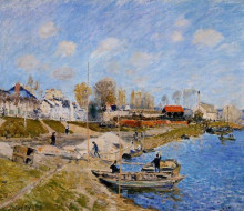 Копия картины "sand on the quayside, port marly" художника "сислей альфред"