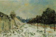 Картина "snow at marly le roi" художника "сислей альфред"