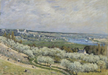 Репродукция картины "the terrace at saint germain, spring" художника "сислей альфред"