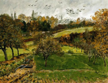 Картина "autumn landscape, louveciennnes" художника "сислей альфред"