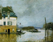 Копия картины "flood at port marly" художника "сислей альфред"