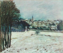 Копия картины "snow at marly le roi" художника "сислей альфред"