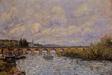 Копия картины "the sevres bridge" художника "сислей альфред"