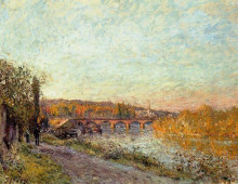 Копия картины "the sevres bridge" художника "сислей альфред"