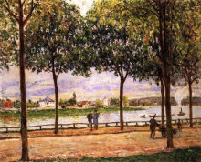 Репродукция картины "promenade of chestnut trees" художника "сислей альфред"