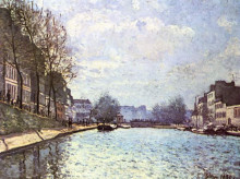 Копия картины "view&#160;of the&#160;canal saint&#160;martin" художника "сислей альфред"