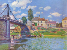 Копия картины "bridge at villeneuve la garenne" художника "сислей альфред"