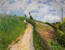 Репродукция картины "the hill path, ville d avray" художника "сислей альфред"
