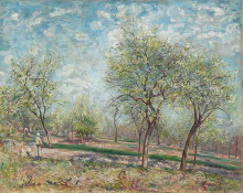 Картина "apple trees in bloom" художника "сислей альфред"