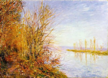 Картина "the chemin de by through woods at rouches courtaut, st. martin s, summer" художника "сислей альфред"