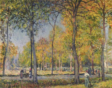 Копия картины "the forest at boulogne" художника "сислей альфред"