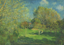 Копия картины "the garden of hoschede, montgeron" художника "сислей альфред"