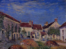 Копия картины "courtyard at les sablons" художника "сислей альфред"