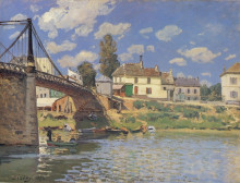 Копия картины "bridge at villeneuve-la-garenne" художника "сислей альфред"