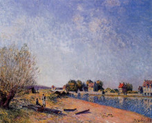 Копия картины "loing canal at saint mammes" художника "сислей альфред"