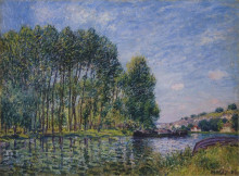 Репродукция картины "spring on the loing river" художника "сислей альфред"
