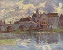 Копия картины "pont de moret sur loing" художника "сислей альфред"