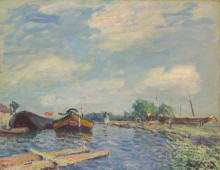 Картина "canal at saint mammes" художника "сислей альфред"