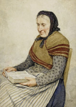 Репродукция картины "grossmutter beim bibel lesen" художника "анкер альберт"