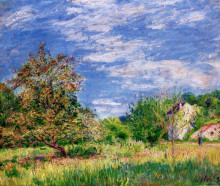 Копия картины "orchard in spring" художника "сислей альфред"