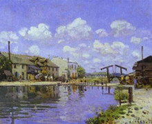 Картина "the saint martin canal" художника "сислей альфред"