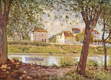 Копия картины "village&#160;on the&#160;banks&#160;of the seine" художника "сислей альфред"