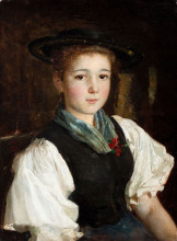 Репродукция картины "portrait of a girl" художника "анкер альберт"