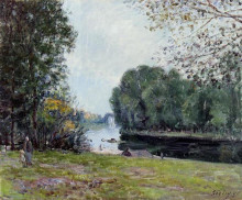 Копия картины "a turn of the river loing, summer" художника "сислей альфред"