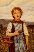Копия картины "the strawberry girl" художника "анкер альберт"