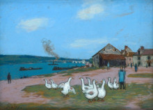 Картина "village of saint mamm&#232;s" художника "сислей альфред"