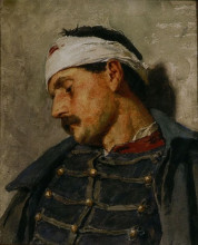 Репродукция картины "wounded soldier" художника "анкер альберт"