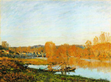 Репродукция картины "autumn banks of the seine near bougival" художника "сислей альфред"