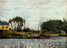 Репродукция картины "boats&#160;at&#160;bougival" художника "сислей альфред"