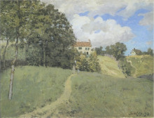 Копия картины "landscape with houses" художника "сислей альфред"