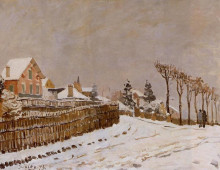 Копия картины "snow at louveciennes" художника "сислей альфред"