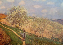 Репродукция картины "spring in bougival" художника "сислей альфред"