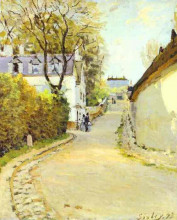 Копия картины "street in ville d avray" художника "сислей альфред"