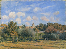 Картина "church at noisy le roi in autumn" художника "сислей альфред"
