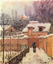 Копия картины "garden&#160;in&#160;louveciennes&#160;in the&#160;snow" художника "сислей альфред"