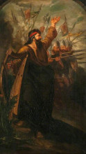 Картина "scottish war. the spear (triptych, left panel)" художника "скотт дэвид"