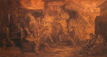 Репродукция картины "the fire of london" художника "скотт дэвид"