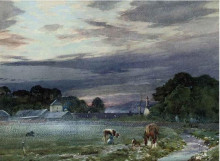 Копия картины "view of philiphaugh farm, selkirk at dawn" художника "скотт том"